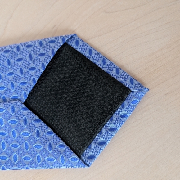 Joseph & Feiss Blue Silk Geometric Tie - Picture 4 of 9